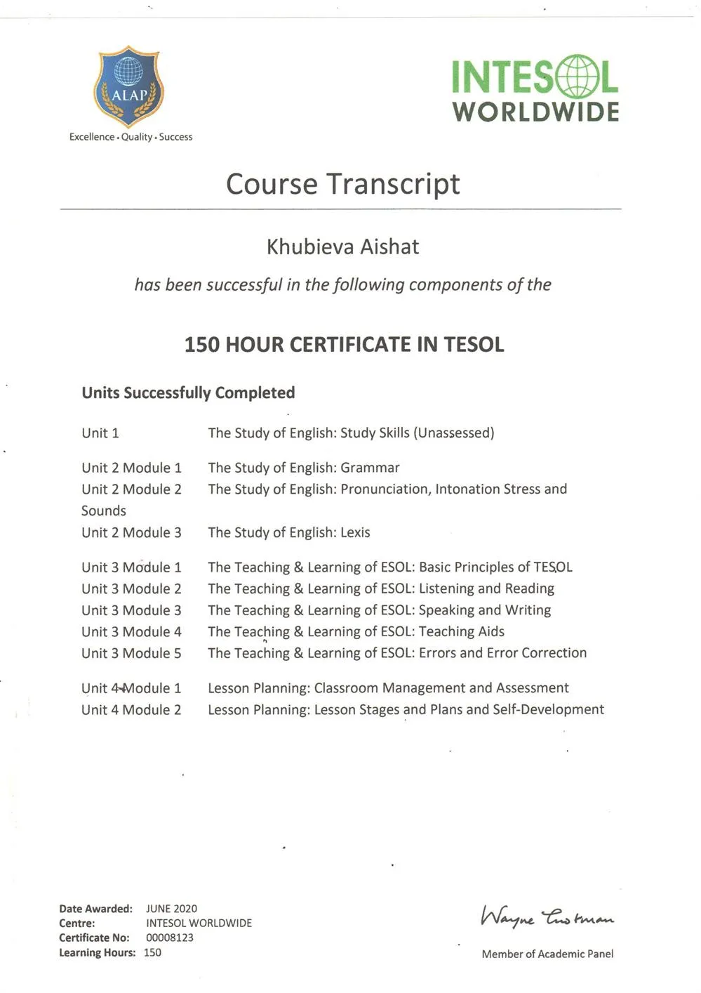 Course Transcript 