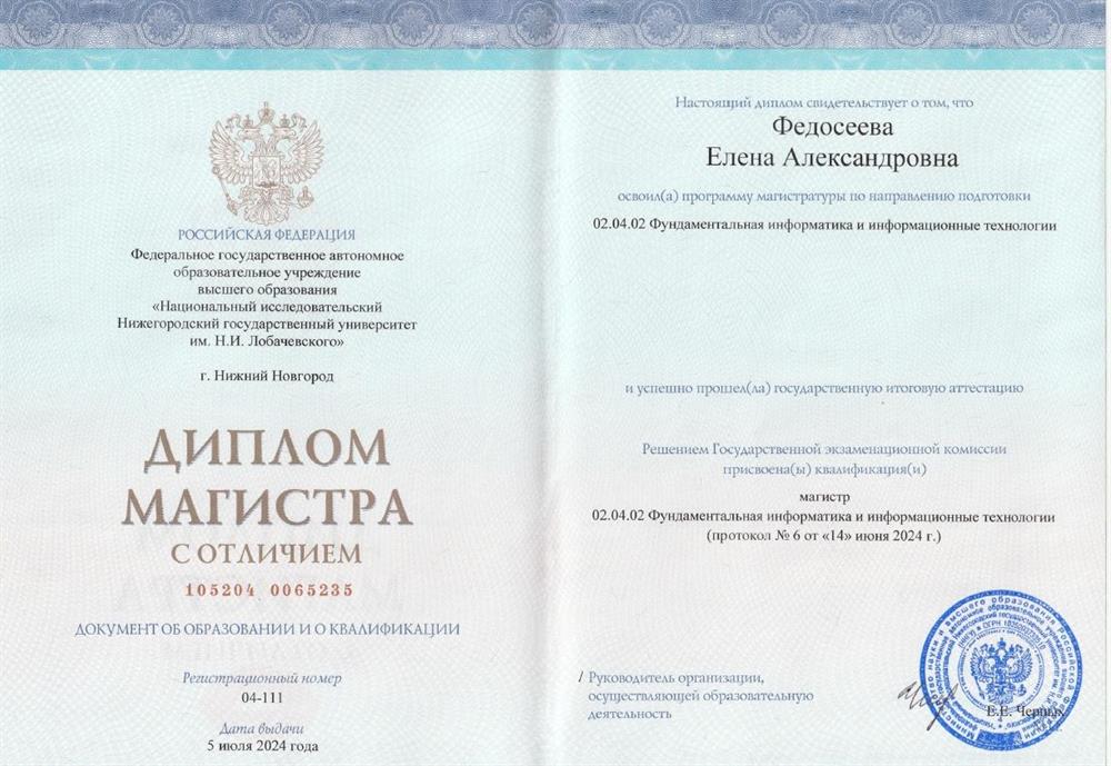 Диплом магистра 2024 г.