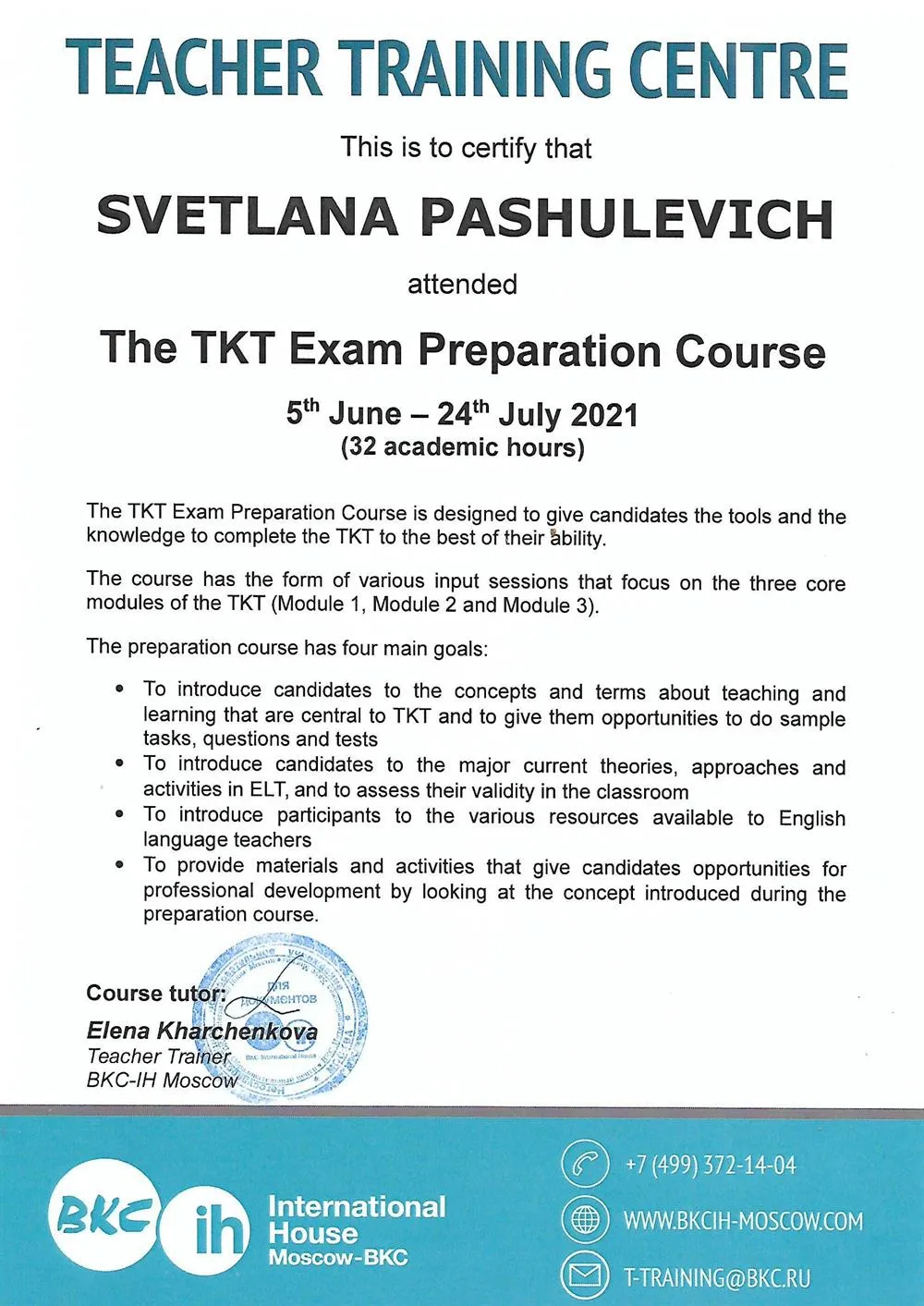 TKT Preparation Course