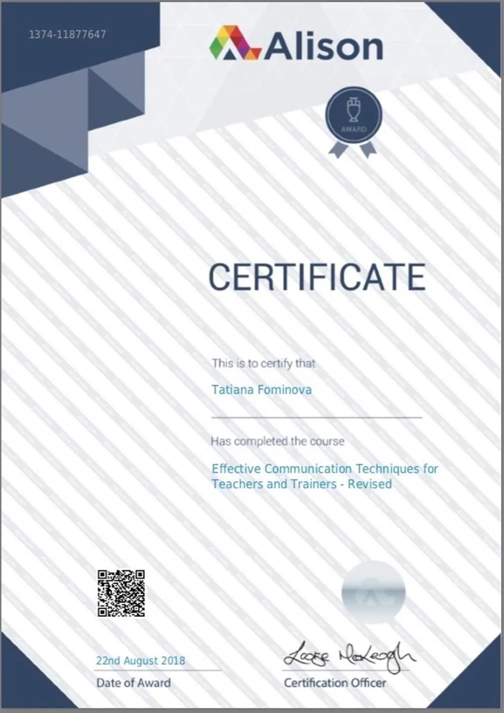 Certificate