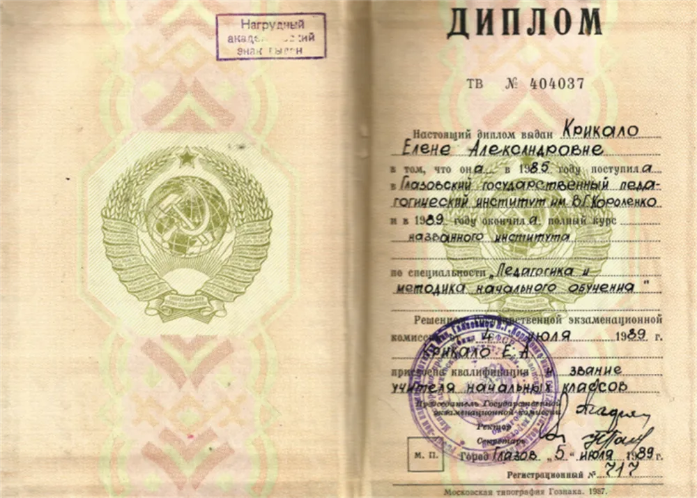 Диплом об образовании