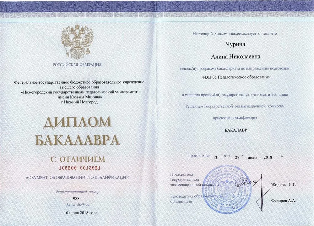 Диплом бакалавра