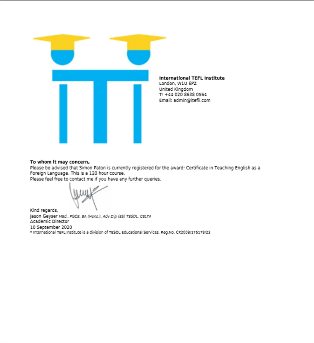 TEFL 150 Hour course