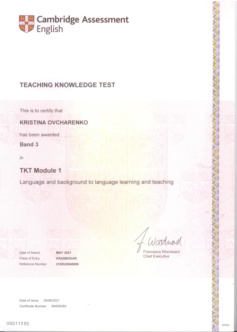 TKT ( Teaching Knowledge Test ), 2021 г. 
