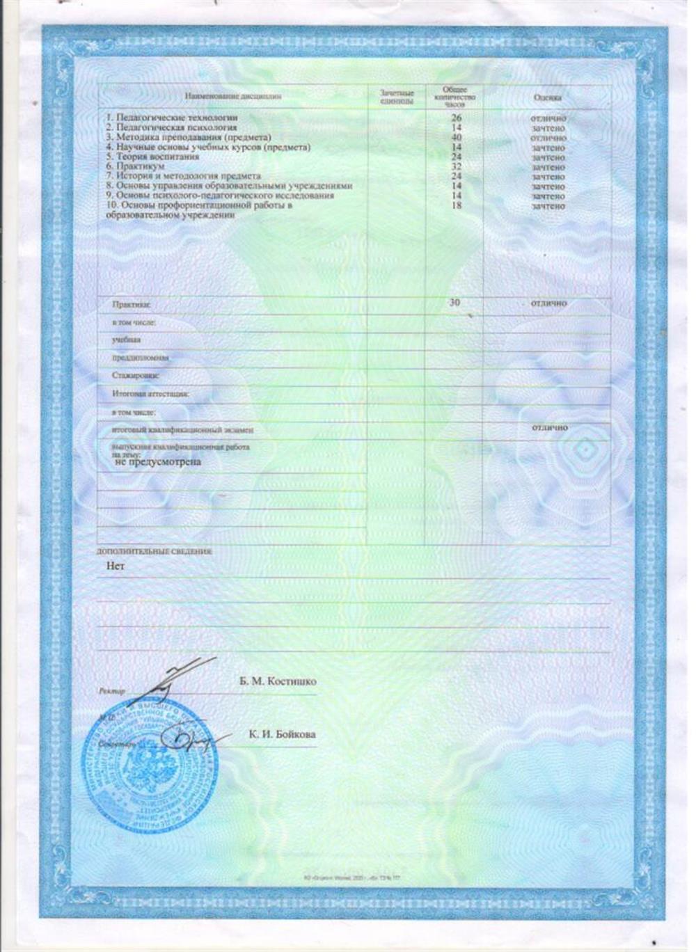 Приложение к диплому