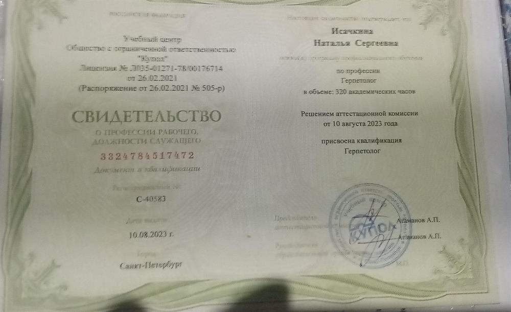 Свидетельство 