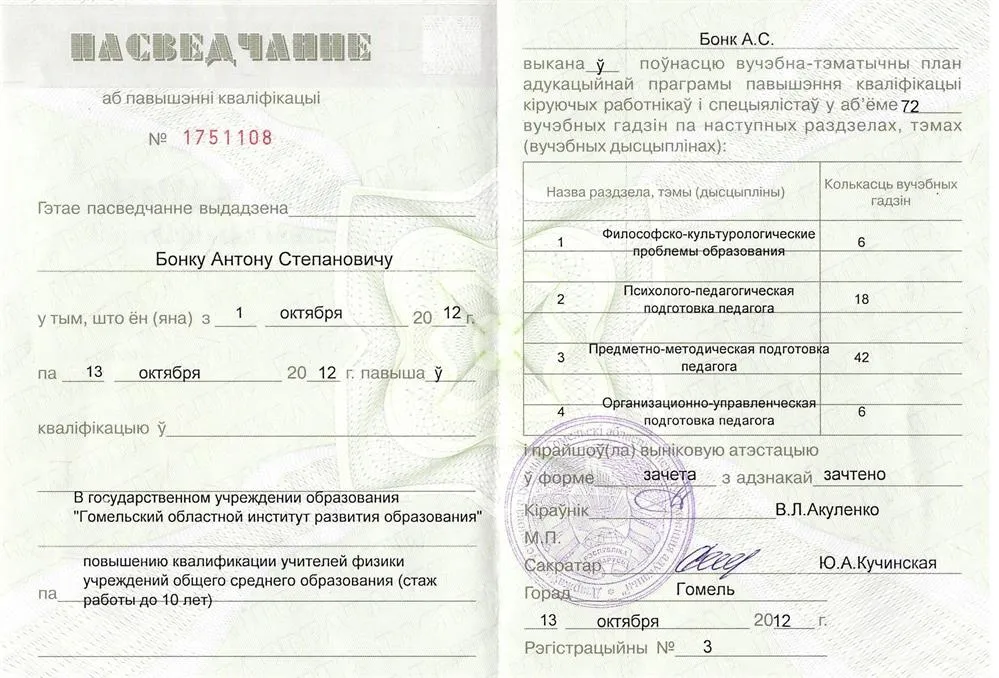 Свидетельство
