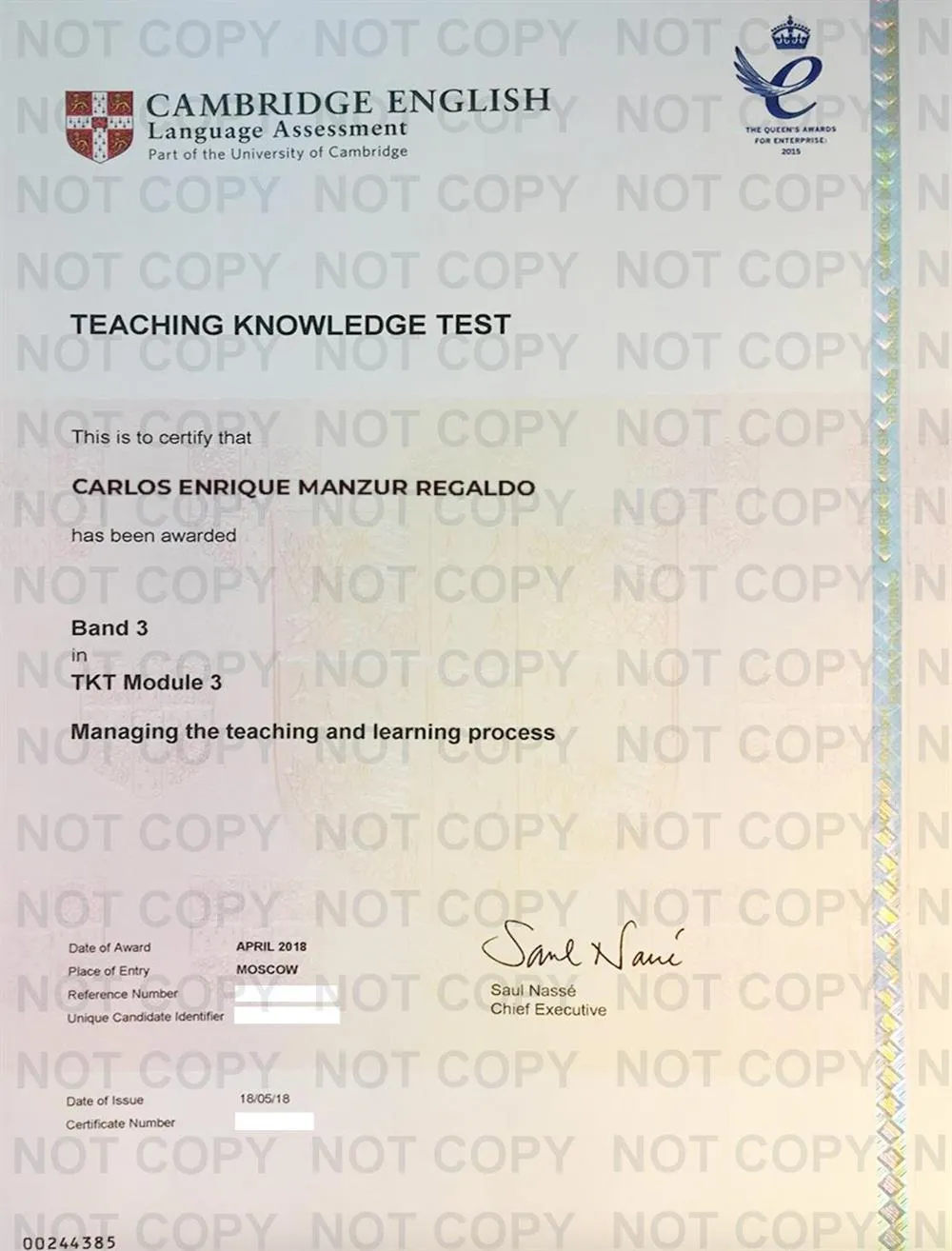 Cambridge Teaching Certificate