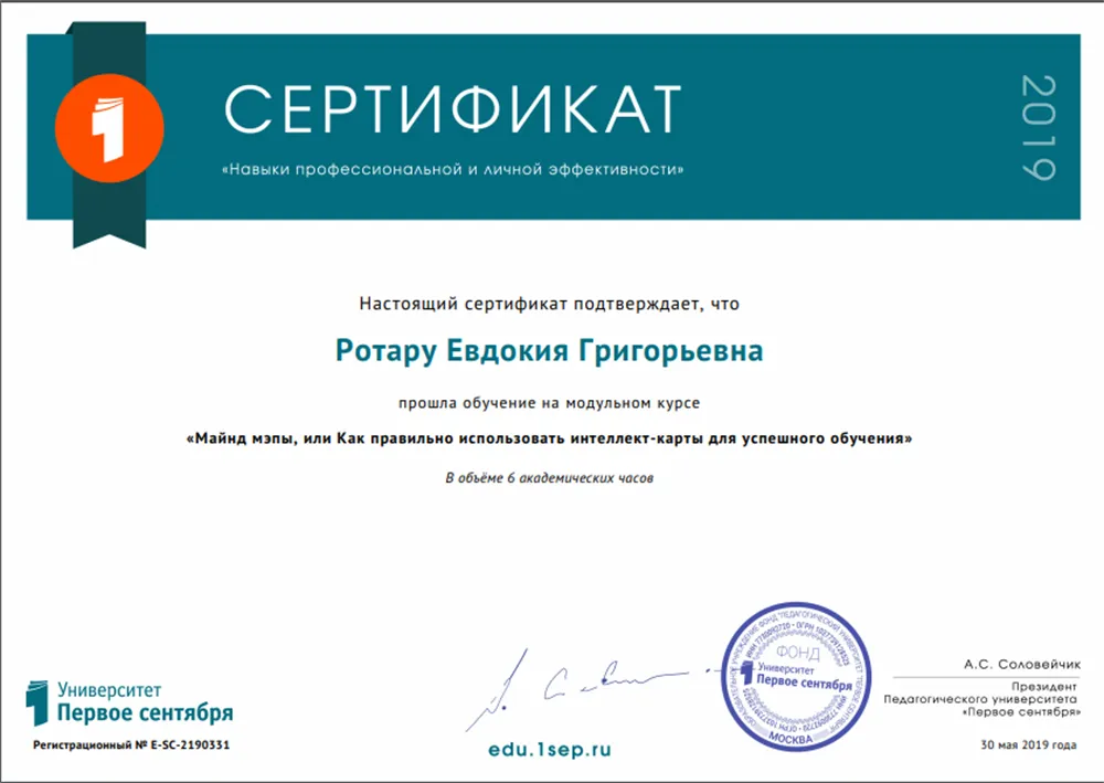 Сертификат, интеллект-карты
