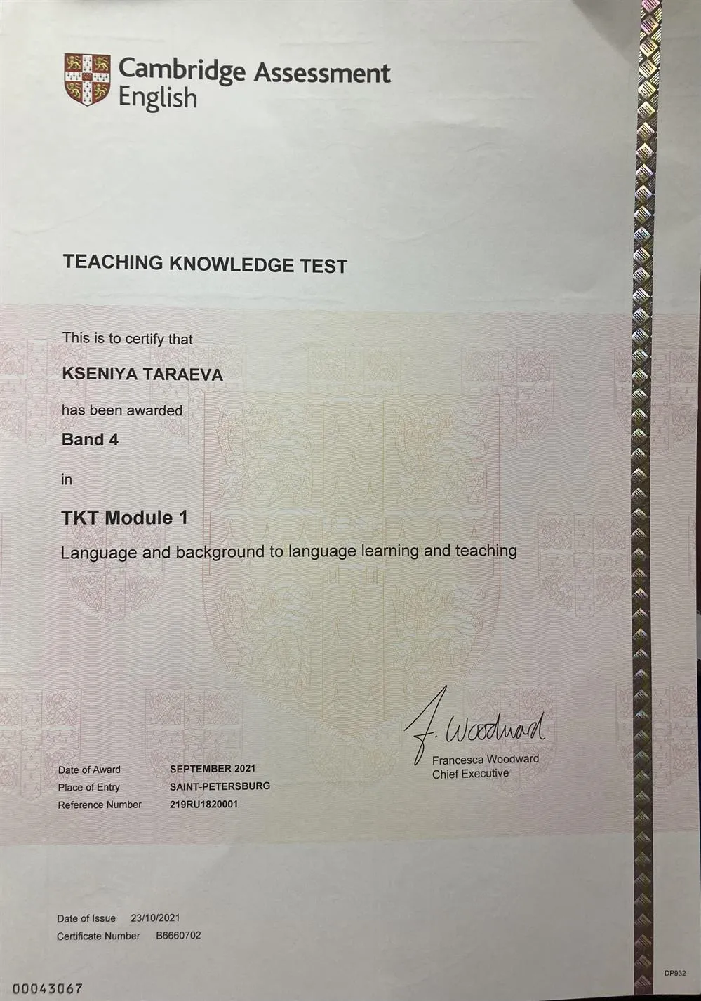 Cambridge Teaching Knowledge test 