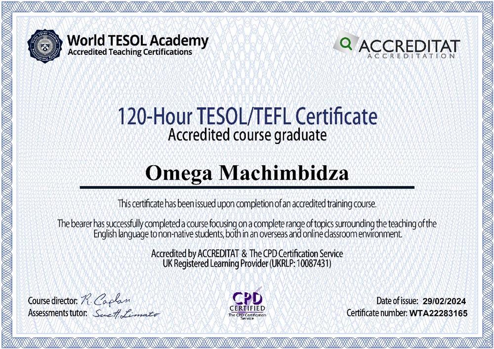 TESOL/TEFL Certificate