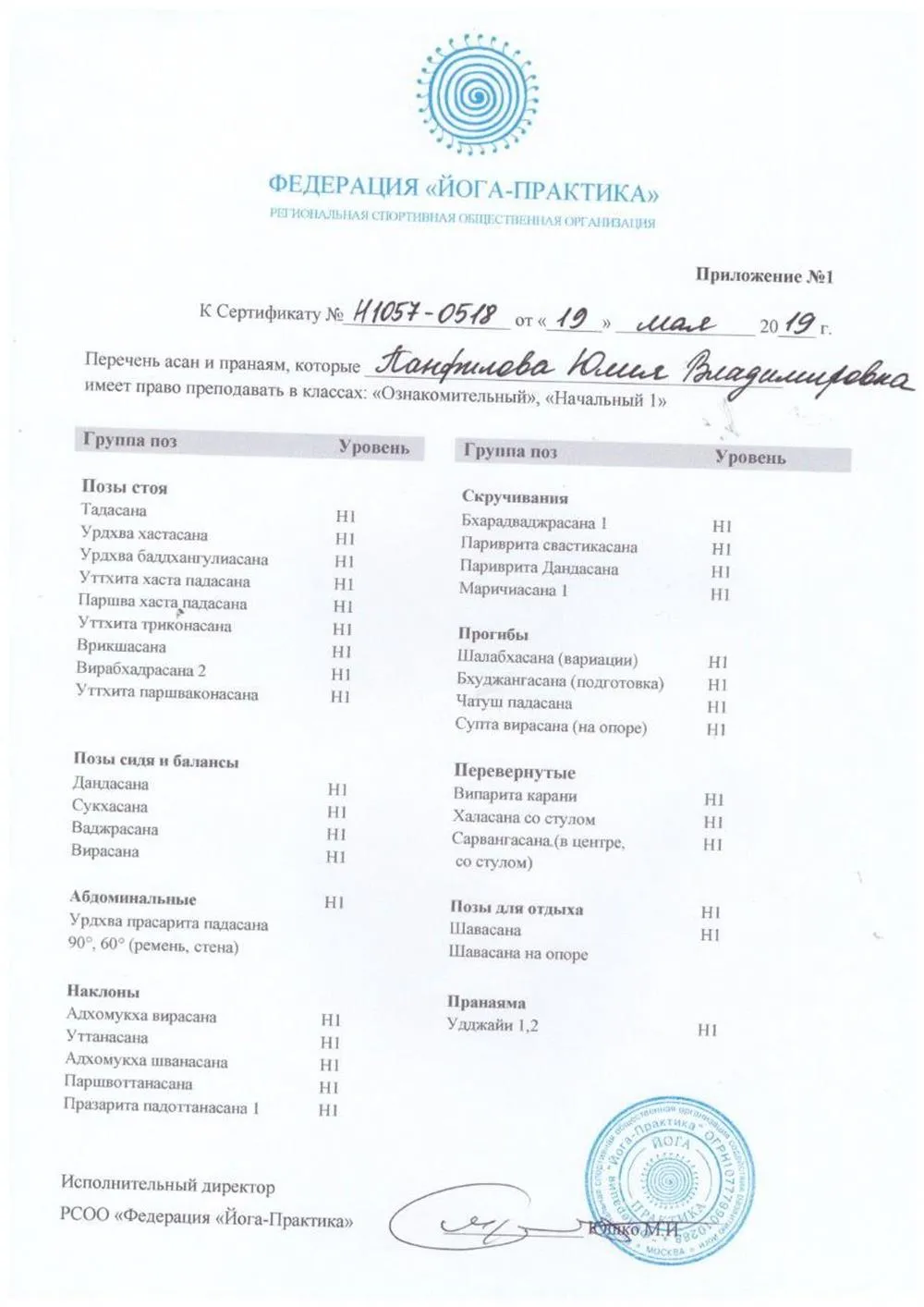 Приложение к диплому
