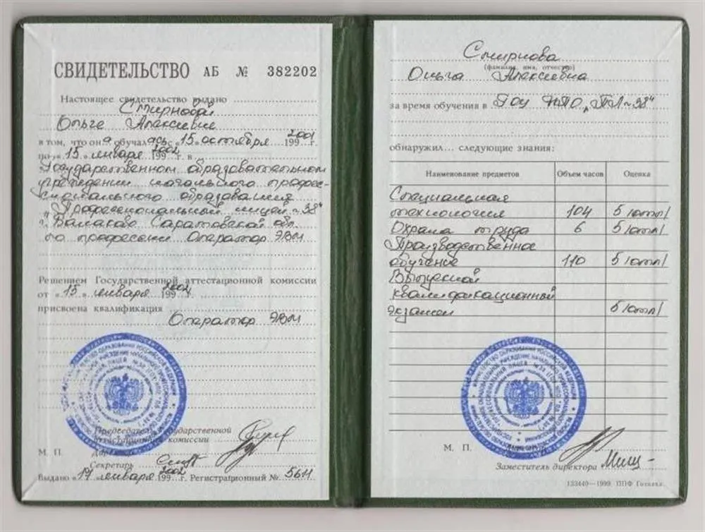 Свидетельство ГОУ НПО ПЛ №38