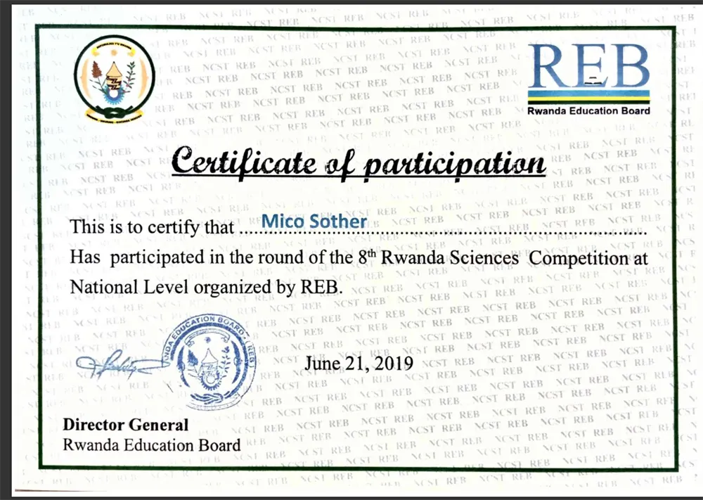Science Competition Certificate