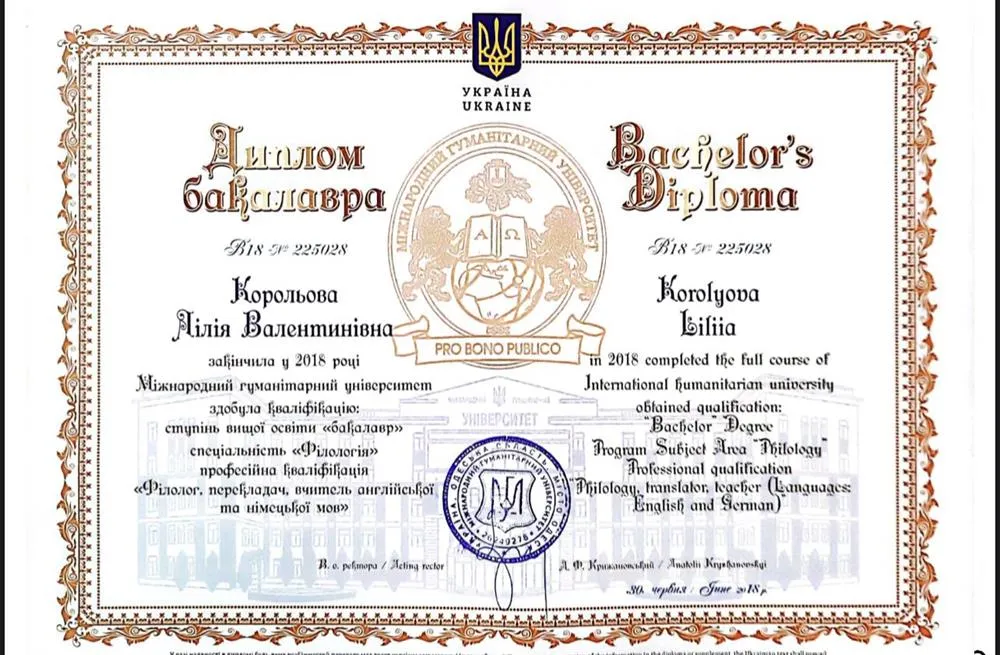 Диплом бакалавра