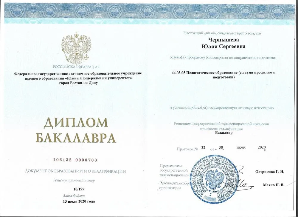 Диплом Бакалавра 
