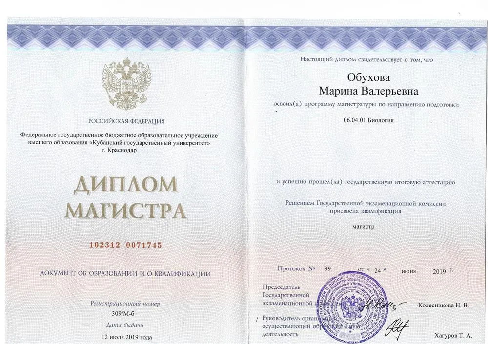 Диплом магистра 