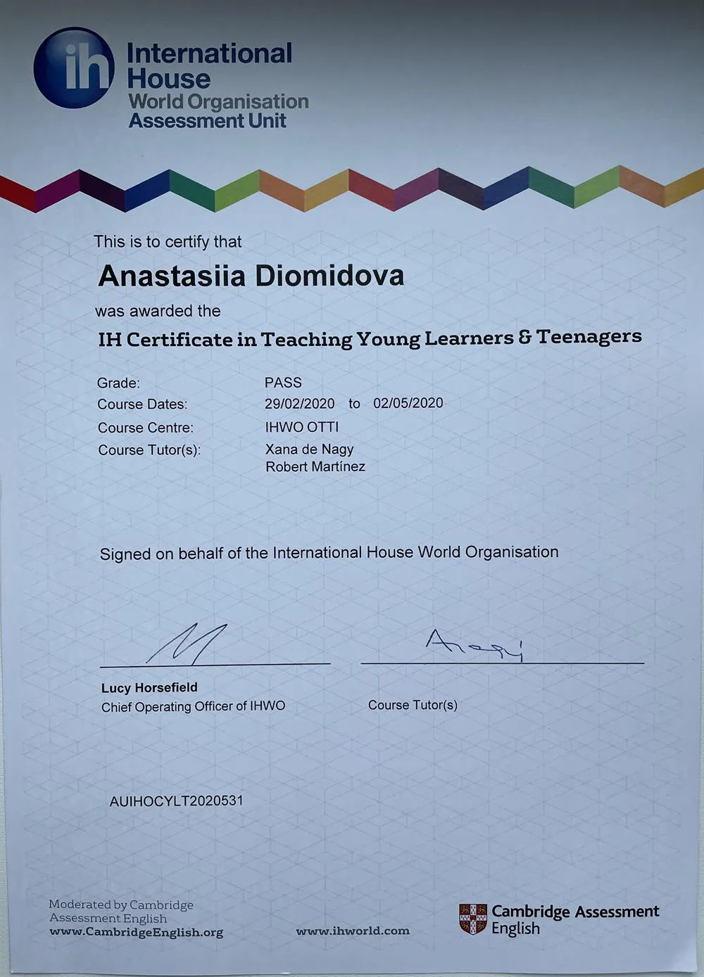 IH Certificate "Teaching Young Learners and Teenagers"