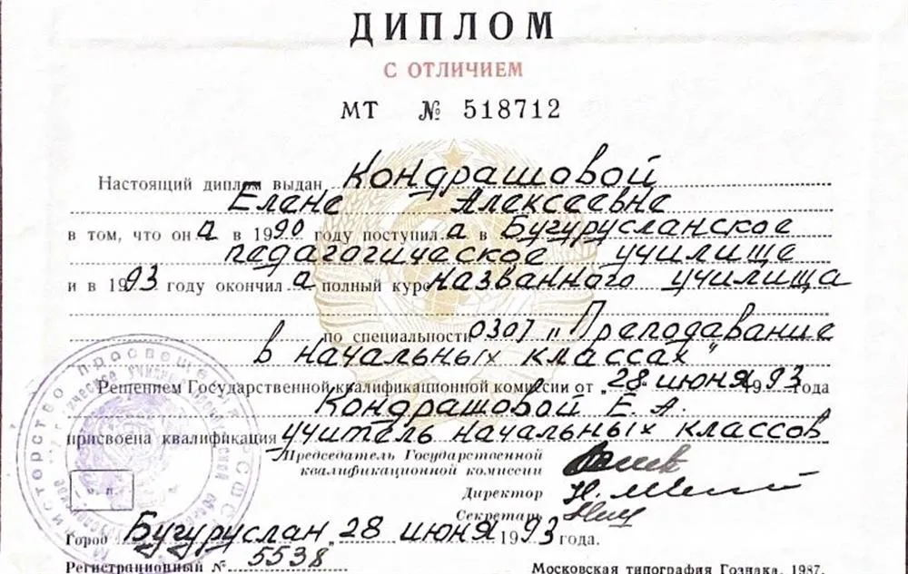 Диплом об окончании педколледжа
