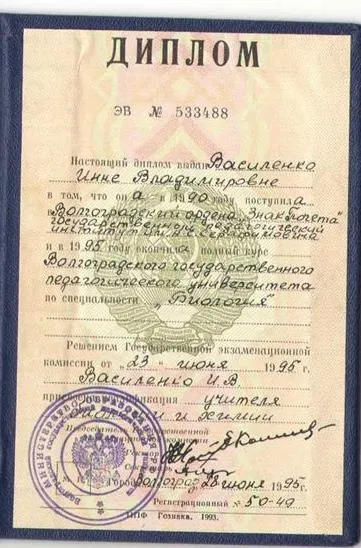 Диплом об образовании