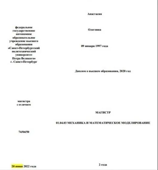 Диплом магистра