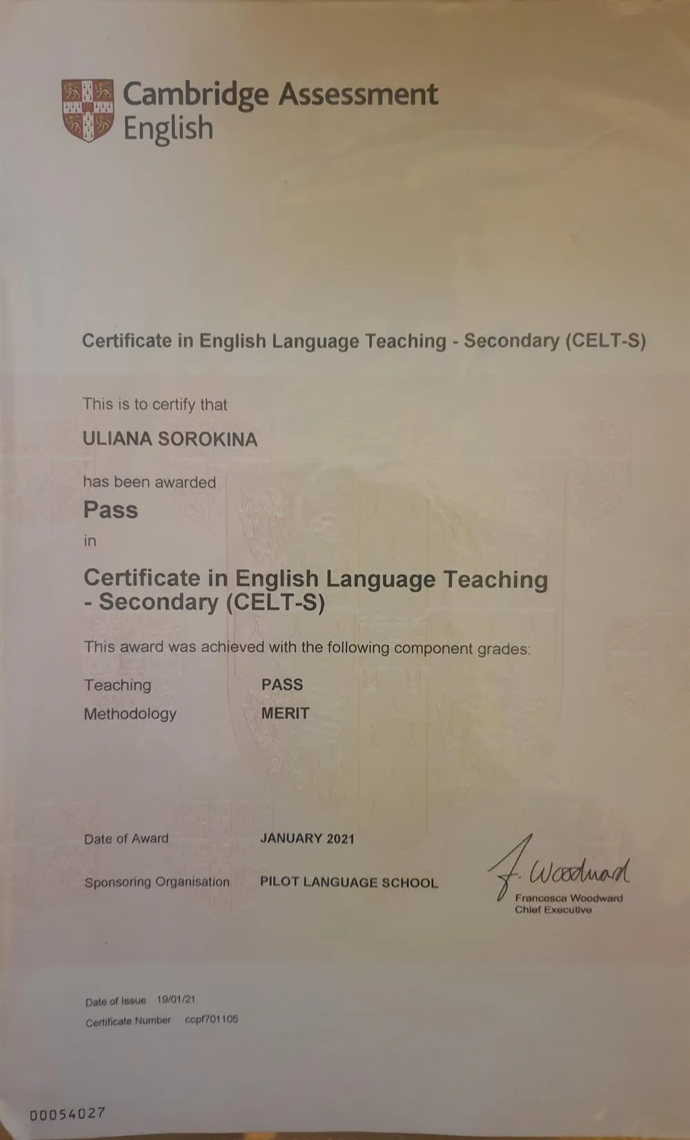 Certificate in English Language Teaching -Secondary( CELT-S)