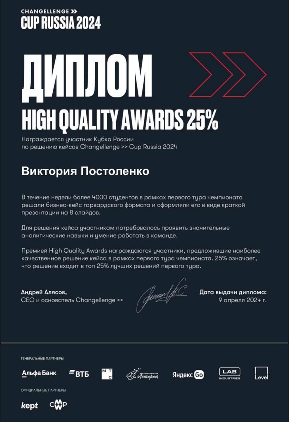 Диплом. Призер кейс чемпионата