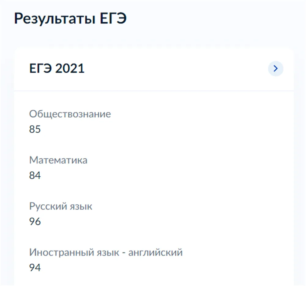 Мои баллы ЕГЭ