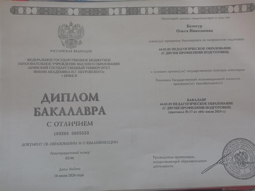 Диплом, 2019-2024 гг обучения
