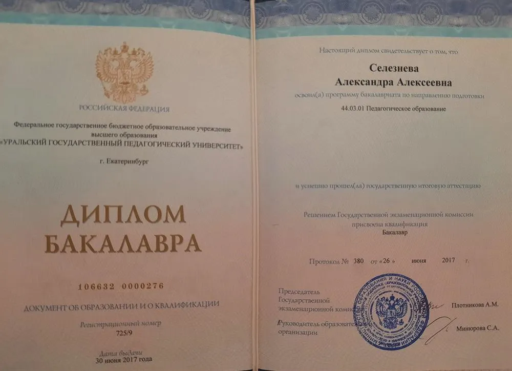 Диплом бакалавра 