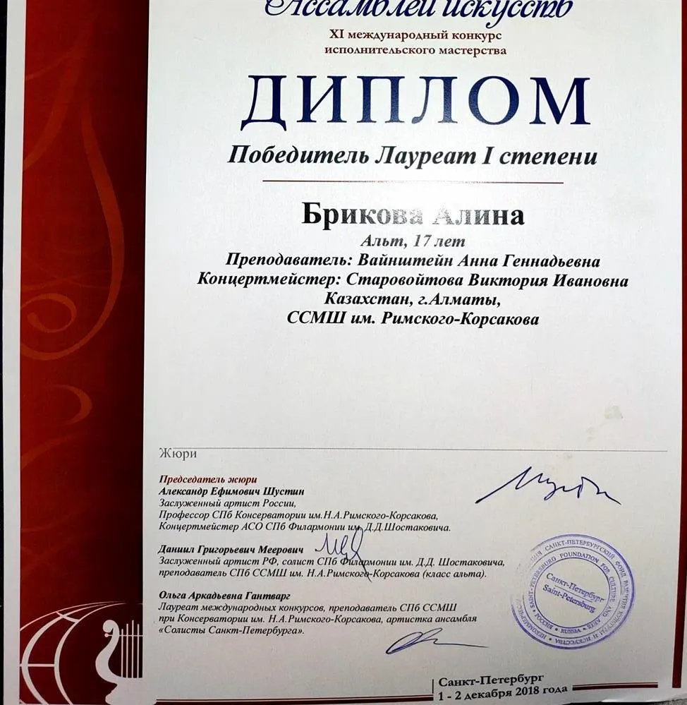 Диплом лауреата I степени 