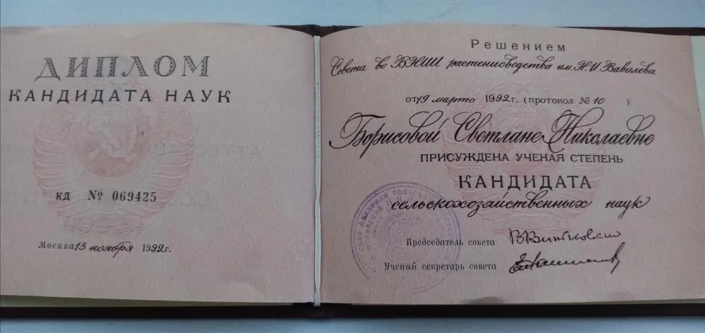 Диплом кандидата наук