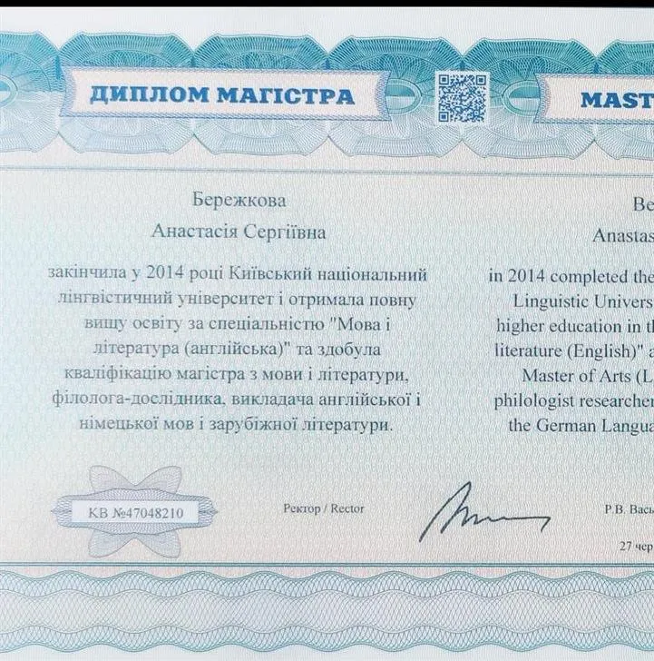 Диплом магистра 