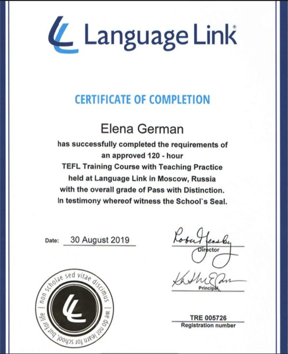 TEFL ( teaching English to foreign learners) 