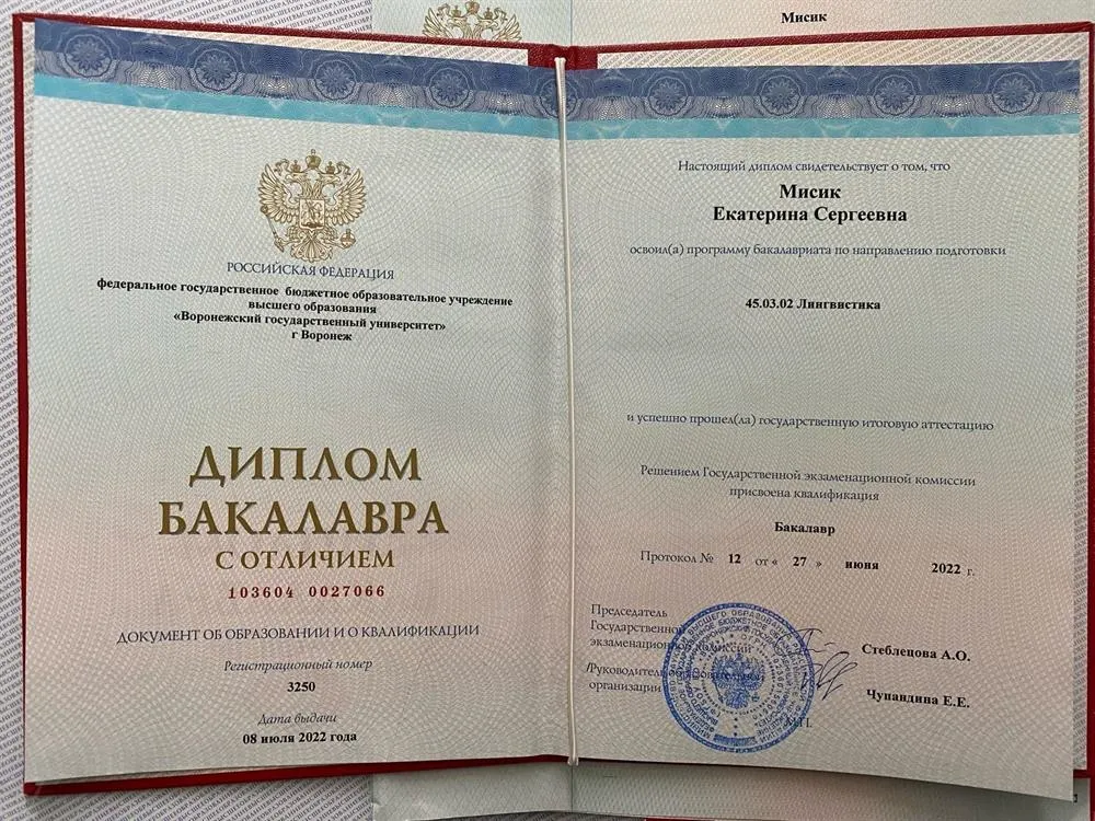 Диплом бакалавра с отличием