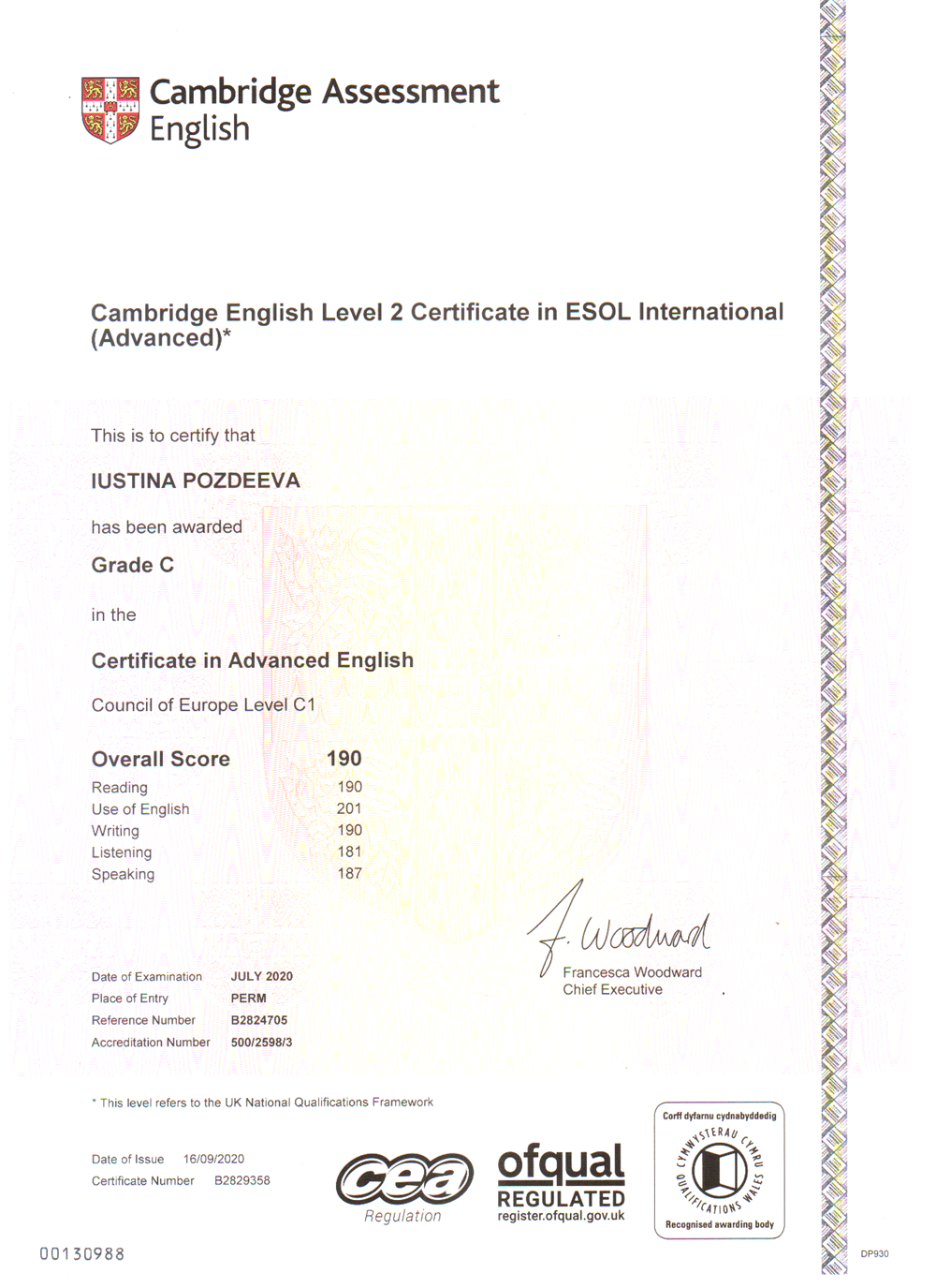 Certificate in Advanced English (C1)