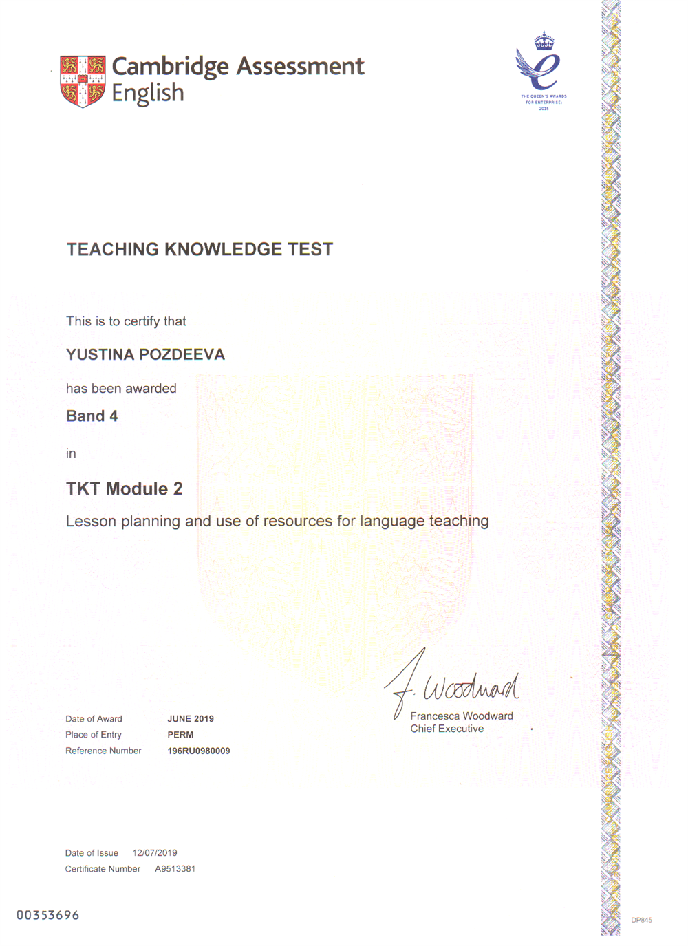 Сертификат Teaching Knowledge Test Module 2