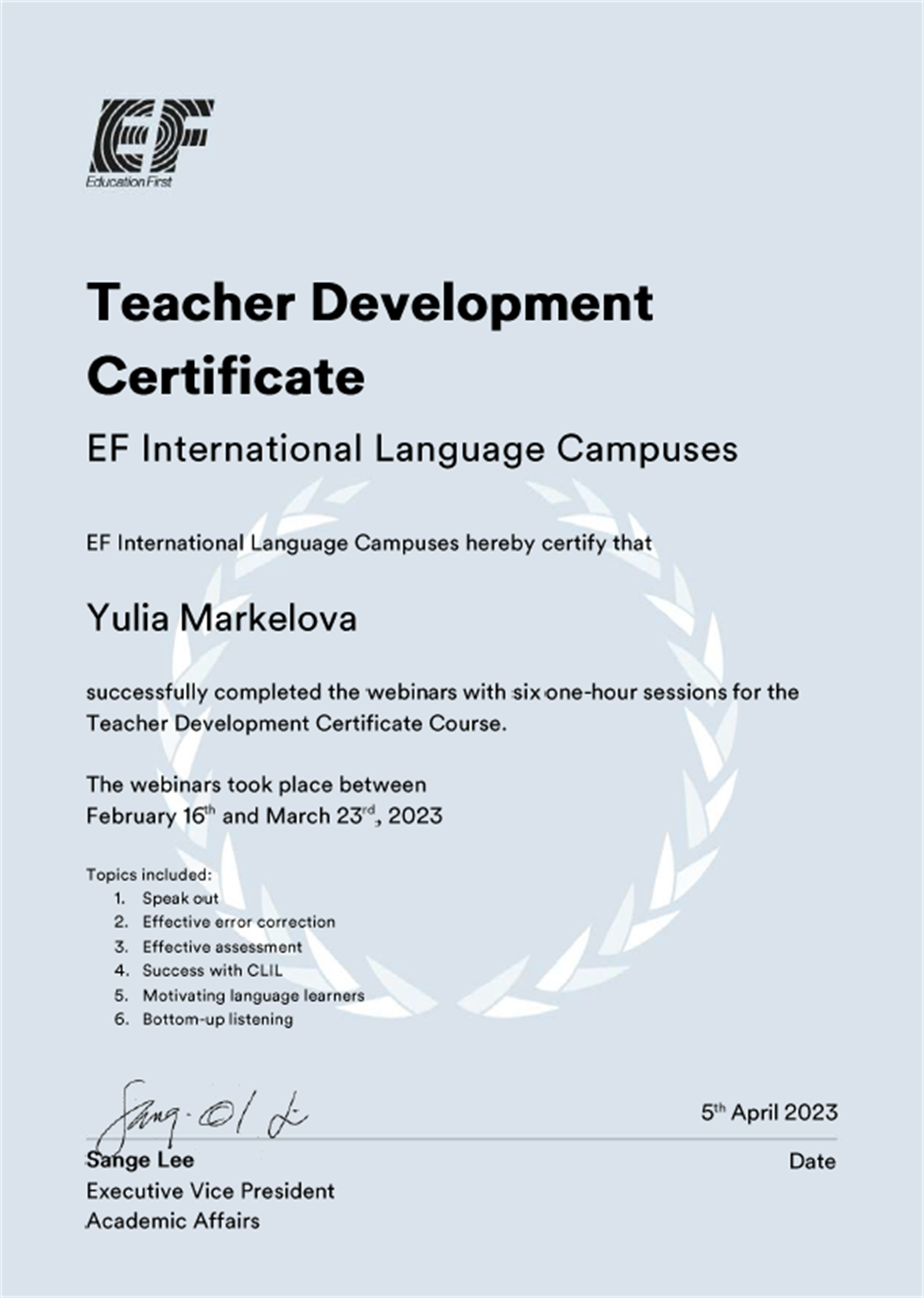 EF Teacher Development