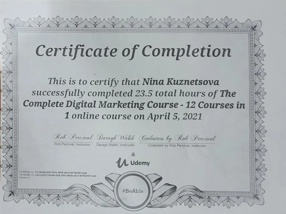 Certificate in Digital Marketing