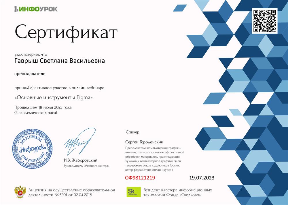 Сертификат 2023
