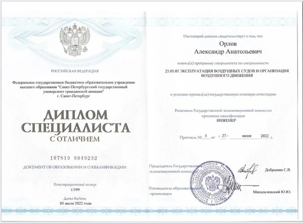 Диплом об образовании 