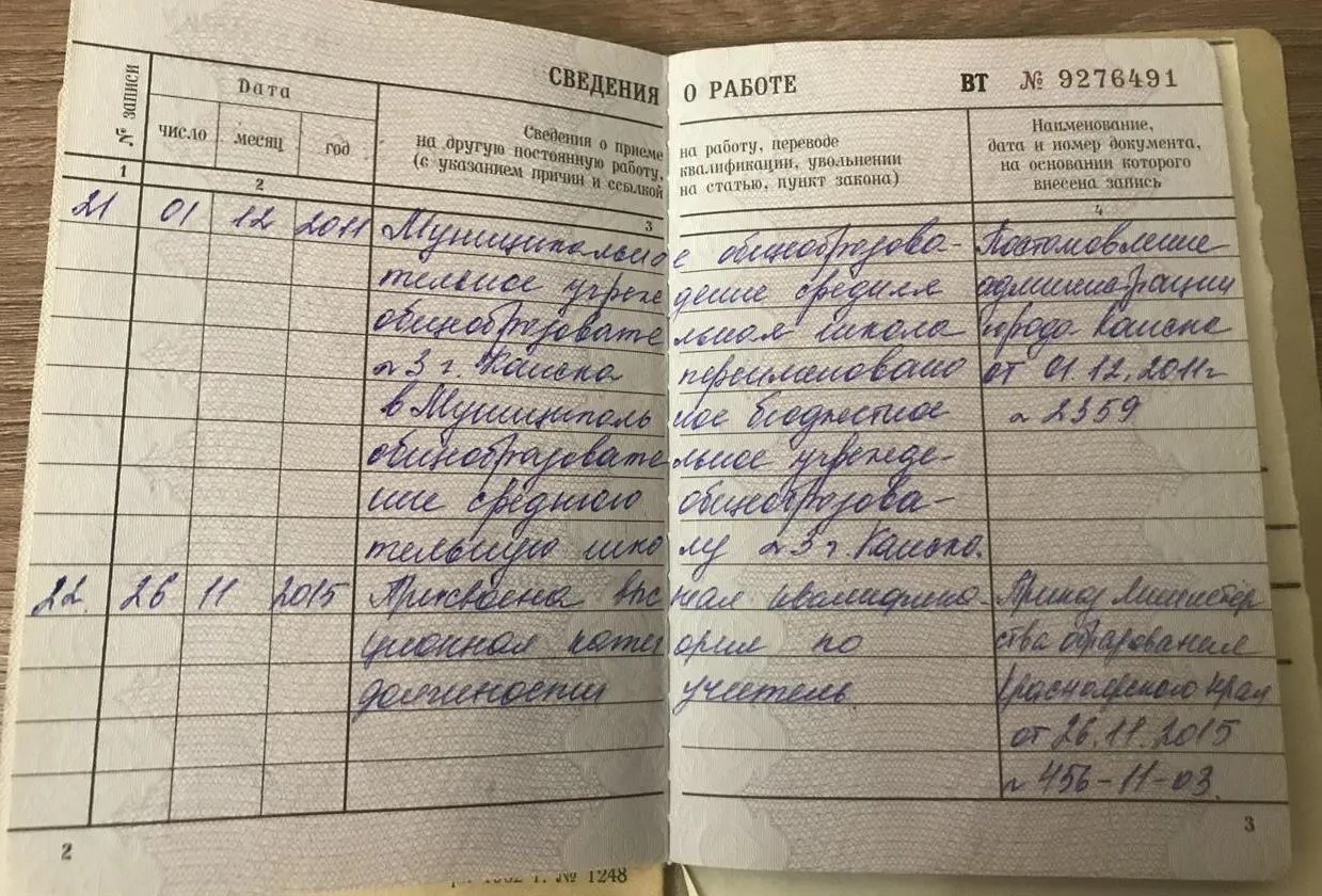 Трудовая книжка