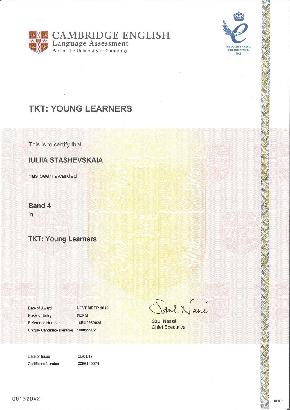 TKT YL - Кембриджский сертификат по методике преподавания детям