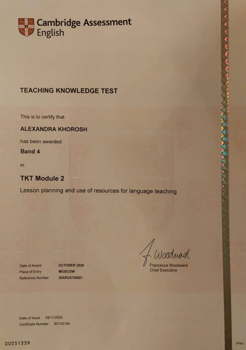 Cambridge certificate TKT Module 2