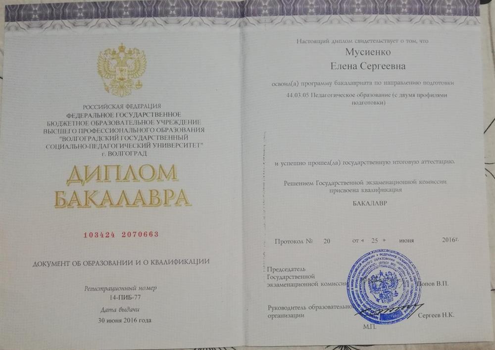 Диплом бакалавра