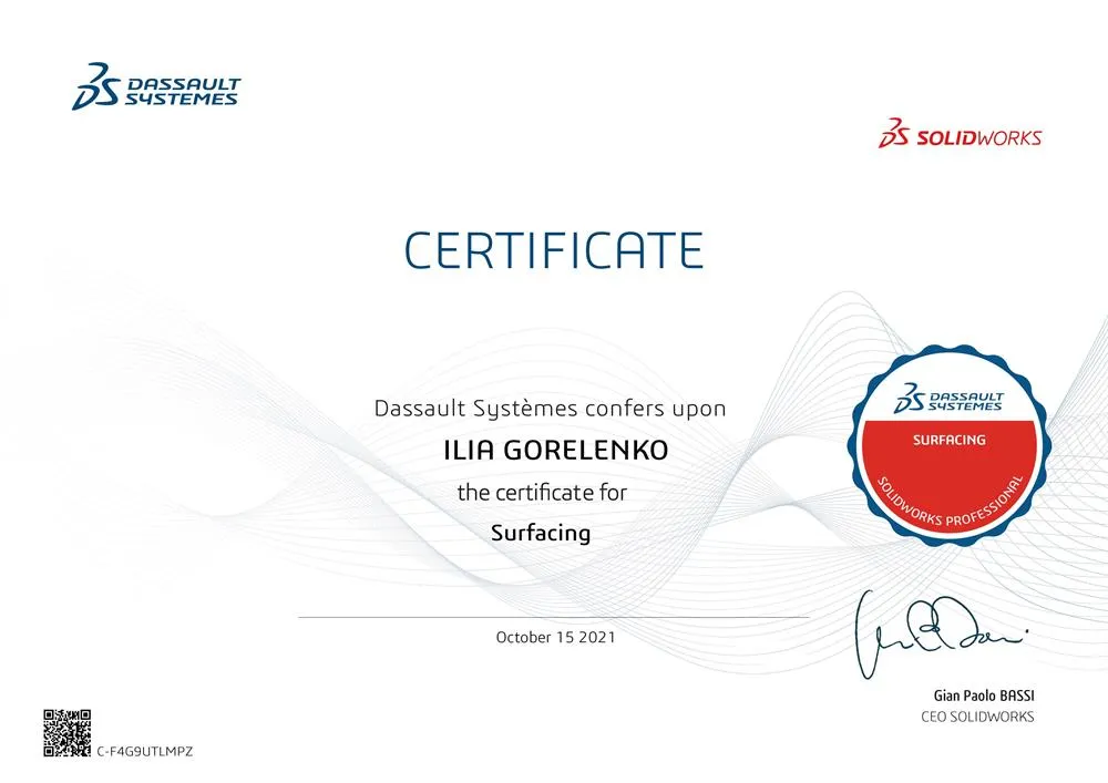 Solidworks Professional - Surfasing