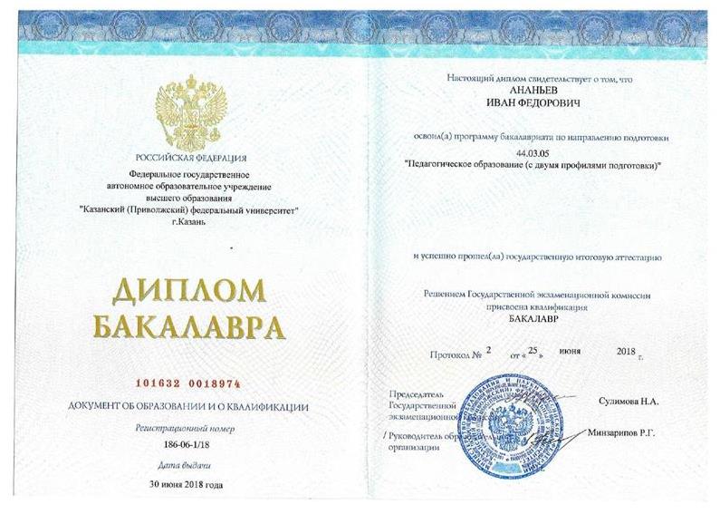 Диплом бакалавра