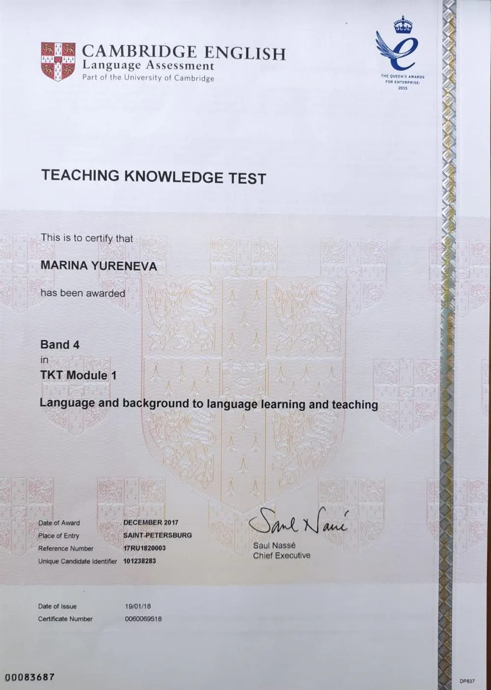 Teaching Knowledge Test. Module 1