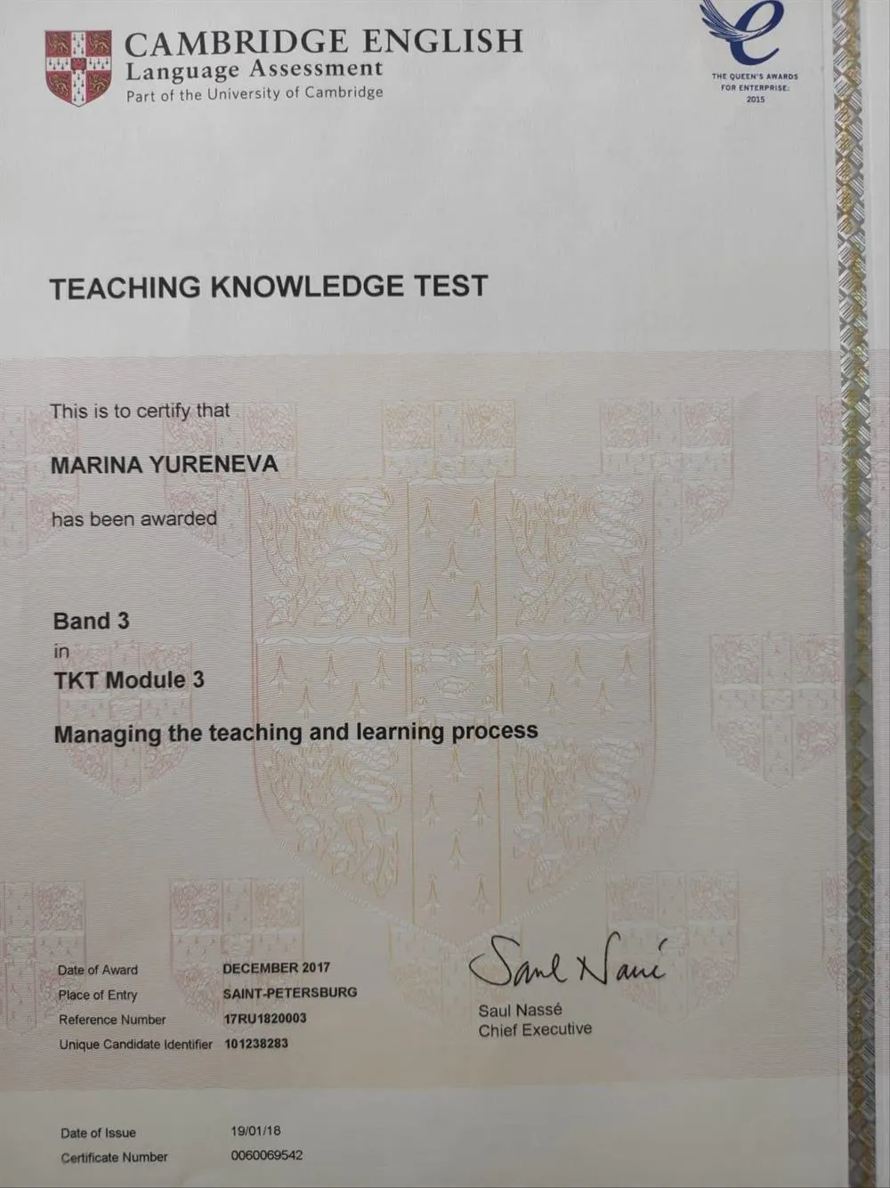 Teaching Knowledge Test. Module 3