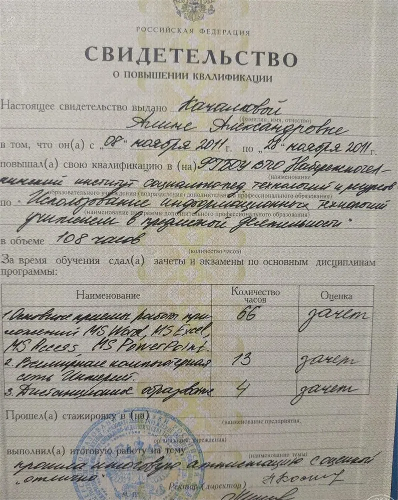 Повышение квалификации